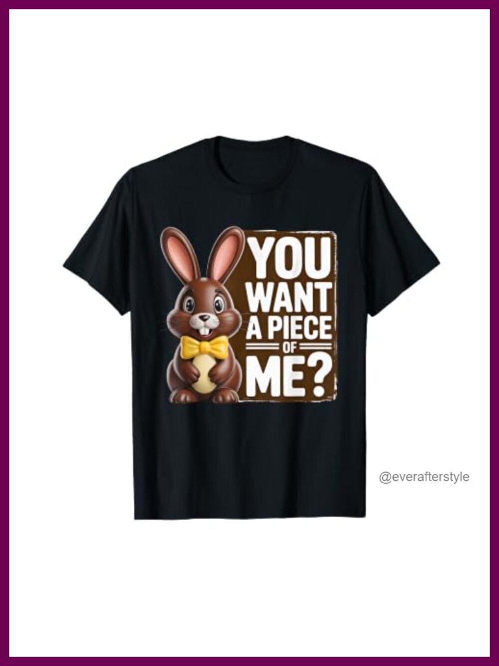 Easter Chocolate Bunny Graphic Tee Short Sleeve Novelty T-Shirt